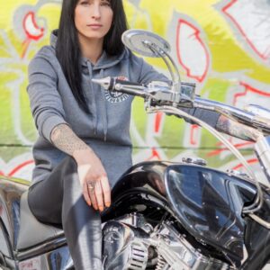 Darkside:<br>Hoodie Damen Grau Meliert